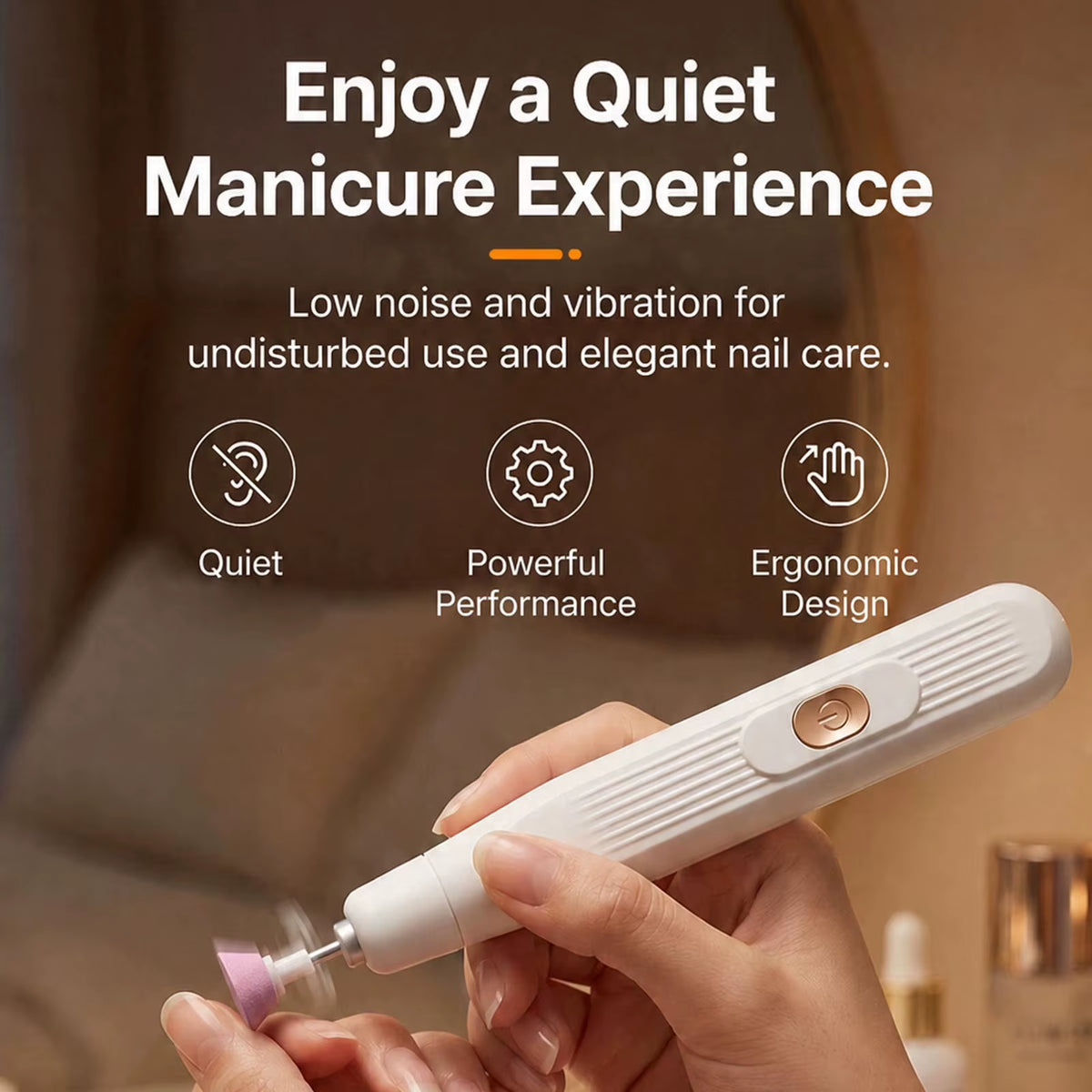 Cordless Plastic Finger Nails File Grinder Kit Rechargeable Nails Buffer for Acrylic Gel Care and Removal