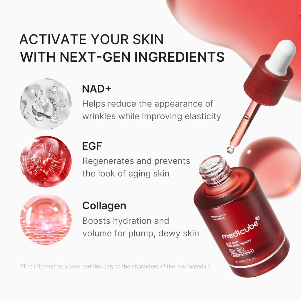 Medicube Firming & Anti-Aging Serum Duo PDRN and NAD EGF Serum Pink Glow Serum with Peptides PDRN and NAD EGF Korean Skincare