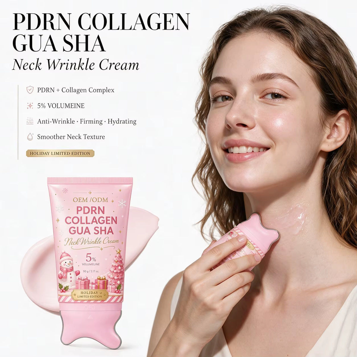 Private Label PDRN Pink Skincare Line Salmon DNA Collagen Face Cream Serum Toner Eye Patch Custom Korean Beauty Products