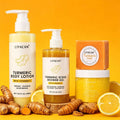 Turmeric Skin Care Body Lotion Whitening Soap Exfoliating Scrub Shower Gel Turmeric Vitamin C Bath Body Care Set
