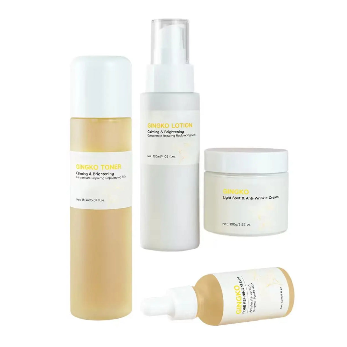 Korea Skincare Organic Collagen Vitamin C Brightening Toner Anti-Age Dark Circles Soothing Sensitive Skin Bakuchiol Face Set