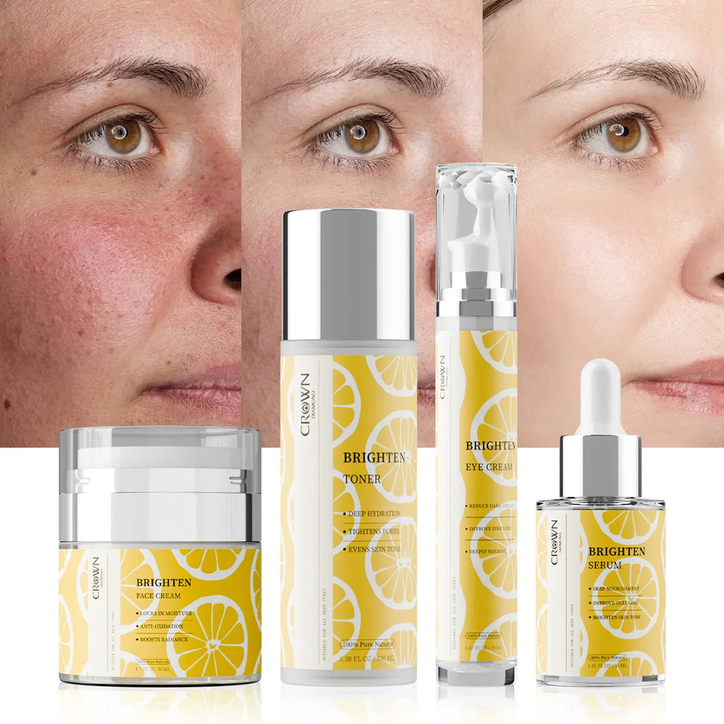 Korea Skincare Organic Collagen Vitamin C Brightening Toner Anti-Age Dark Circles Soothing Sensitive Skin Bakuchiol Face Set