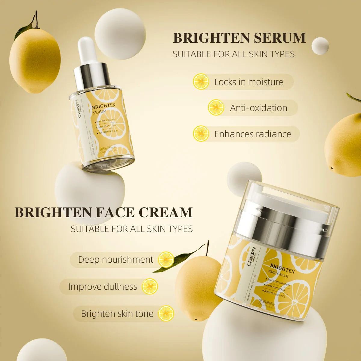 Korea Skincare Organic Collagen Vitamin C Brightening Toner Anti-Age Dark Circles Soothing Sensitive Skin Bakuchiol Face Set