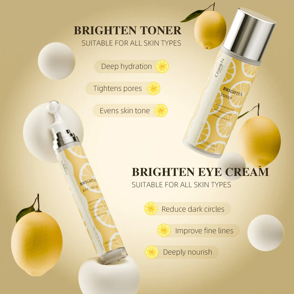Korea Skincare Organic Collagen Vitamin C Brightening Toner Anti-Age Dark Circles Soothing Sensitive Skin Bakuchiol Face Set